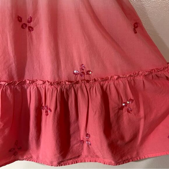 Old Navy Girls Sun Dress Size 8 Coral Fade with floral sequins - Picture 4 of 7